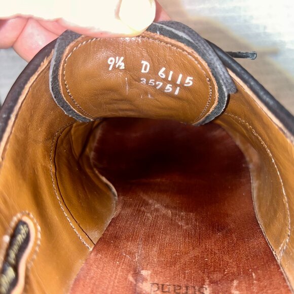 Allen Edmonds Men's 9.5D Strand Black Cap Toe Brogue Oxford - Picture 2 of 9